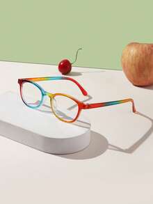 1 pieza Gafas cuadradas de marco de acrílico para adolescentes de 14 a 16 años, con estampado de leopardo bohemio de moda, sin receta, perfectas para uso diario y accesorios de viaje