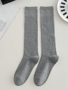 1双女士过膝袜，时尚百搭经典色简约大腿袜，舒适保暖 - 彩色 - 查看 13