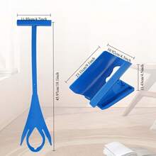 [Regalo perfecto para las vacaciones: Herramienta para calcetines] Herramienta para calcetines de plástico azul de fácil agarre con base de soporte para personas mayores, embarazadas y discapacitadas - Regalo perfecto para Acción de Gracias y Navidad