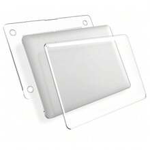 2pcs Compatible With MacBookAirPro Plastic Hard Shell Transparent Crystal Protective Case