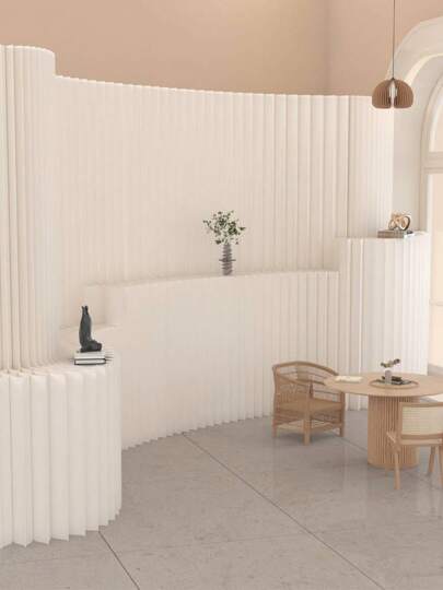 Divisorio per spazi, camera da letto, divisorio pieghevole multifunzionale con superfici di stoccaggio, perfetto per soggiorni, realizzato in carta kraft, uffici e saloni di bellezza.