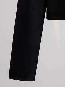 2pcs/Set Girls Casual Sports Street Style Comfortable Daily Wear Long Sleeve T-Shirt And Distressed Denim Pants Set, Spring/Autumn