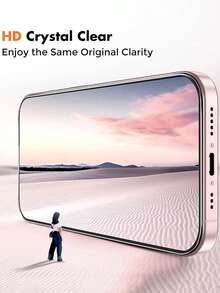 2pcs Tempered Glass Screen Protector Compatible With Iphone 16/15 Pro Max, Also Compatible With Iphone 14/13/12/11/6/6S/7/8 Plus/XR/X/XS Max - Clear - View 5
