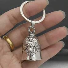1 Pc Casual Street Style Cross/Bell Pendant Punk Vintage Motorcycle Wing Angel Keychain For Men Car Accessories Bag Charm School Letter Cute Goth Y2k - Multicolor - View 15