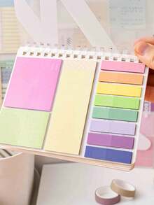 1 Set de notas adhesivas y cuaderno conveniente, color Morandi elegante y suave, adecuado para estudiantes. El cuaderno tiene respaldo adhesivo y diseño tipo Ins, se puede usar como tablero de mensajes u oficina. Aplicable para escuela, oficina, estudiantes y profesionales. También un excelente regalo para la temporada de regreso a clases.