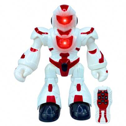 Robô Brinquedo Infravermelho Dança Gira Se Movimenta C/ Sons & Luz Vermelho - Castela