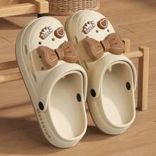 女士休闲透气镂空凉鞋，蝴蝶结装饰，轻便平底沙滩拖鞋，适合户外/室内，多种颜色可选