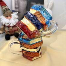 1/2 件彩绘书本堆叠咖啡杯，独特的书形咖啡杯