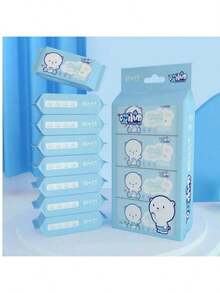 8pcs/Pack Portable Mini Wet Wipes, Convenient For Home And Travel Use, Disposable Cleaning Wet Tissues For Hand And Face Cleansing, Assorted Styles - Multicolor - View 11