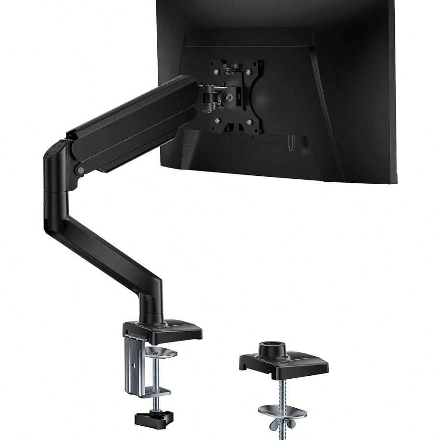 Single Monitor Mount, Gas Spring Monitor Arm 17 - 34 Inch Screens, Adjustable Computer Monitors Stand Up To 26.4lbs, With Clamp And Grommet Base, Mounting Holes 75 And 100mm GSMP001N Black - 34吋+黑色 - 查看 1
