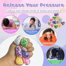 1/3/6/9/12个装迷你心形捏捏球 - 麻糬软萌玩具 - 成人减压球，可爱心形捏捏玩具，捏捏球，生日派对小礼物，款式颜色随机 - 粉色 - 查看 4