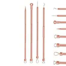 祛痘工具套装，包含黑头去除器、瑕疵去除器和深层清洁面部护理工具 - 粉刺針 - 查看 27