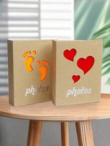 1 pezzo Album fotografico da 100 pagine da 6 pollici, con copertina in carta con intestazione, per conservare le foto, regalo creativo per la casa, album fotografico traforato, libro di archiviazione foto con tasche, adatto come regalo per gli amici