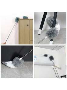 超细纤维除尘掸，可伸缩羽毛除尘掸（不锈钢材质），长度33至110英寸，可重复使用，可弯曲，可水洗，适用于清洁吊扇、高天花板、百叶窗、家具、汽车等。 - 彩色 - 查看 8