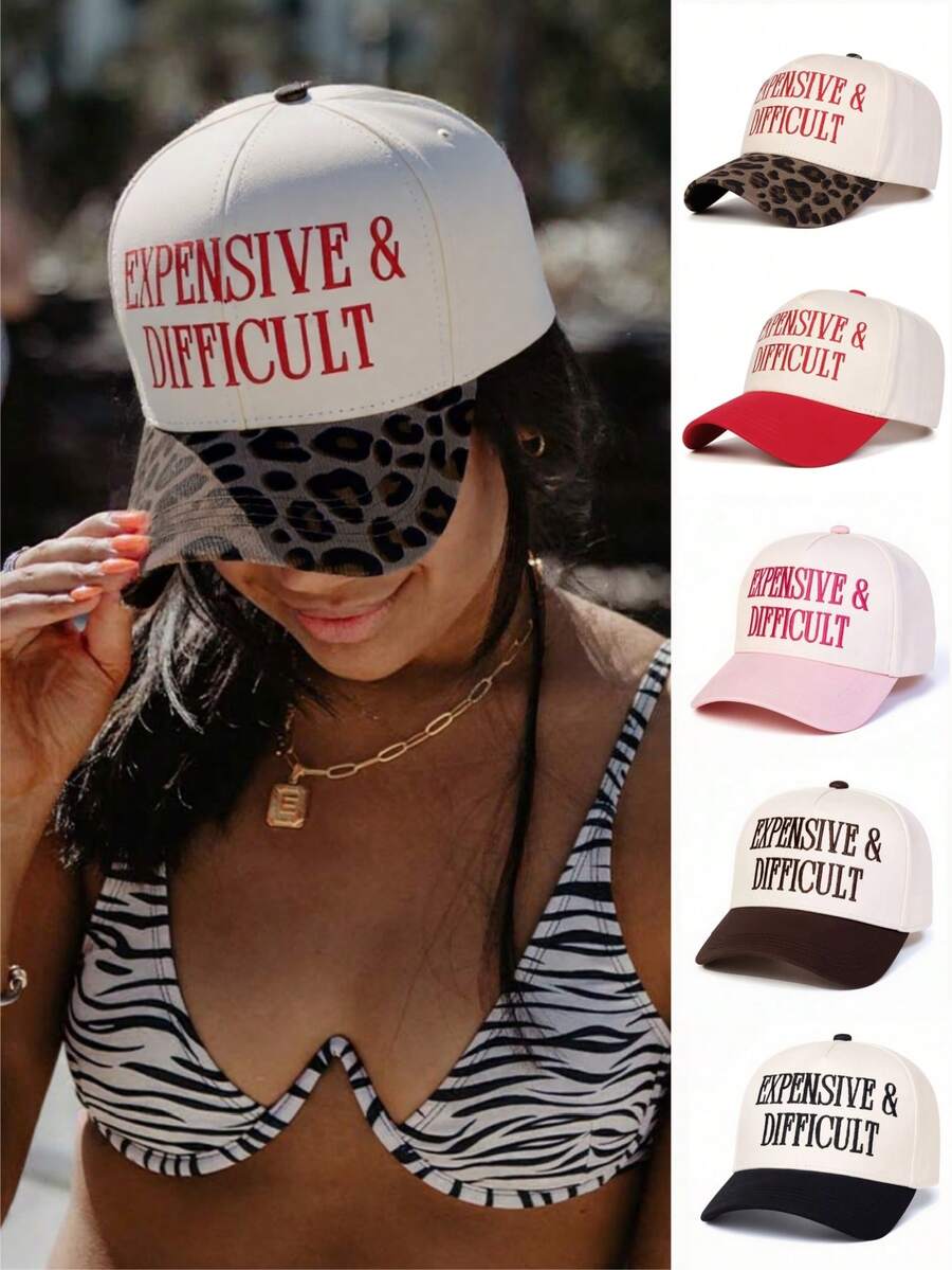 Women's Expensive & Difficult Trucker Hat Personalized Letter Embroidered Baseball Cap Street Fashion Casual Hat Spring And Autumn Travel Seaside Vacation,10 Suitable Scenes
