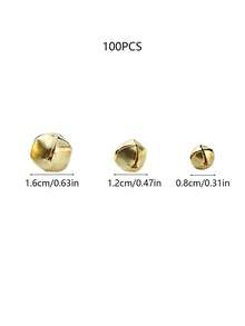 100PCS Christmas Golden Cross Jingle Bells,Mini Craft Bells For Christmas Festival Decoration,Home Decor,DIY Jewelry Making Supplies Pendant Gift Packaging Accessories, Christmas Gift Room Decor - Multicolor - View 3