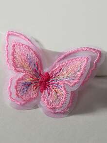 12 pachete de aplicații fluture dublu strat, 2,4 in - etichete fluture din organza brodată din dantelă, ornamente cu fluturi din material textil multicolor, consumabile de cusut pentru rochie de mireasă, meșteșuguri DIY - Multicolor - Vizualizare 7