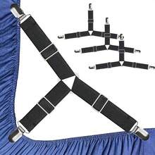 4 Black Triangular Bed Sheet Holders, Suitable For Bed Sheets, Mattress Covers, Sofa Cushions, To Prevent Bed Sheets From Sliding Or Shifting - màu đen - Xem 7