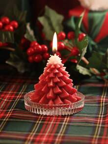 1 pieza/1 set Vela de Navidad, Vela de Aromaterapia, Vela con forma de árbol de Navidad, para decoración navideña, decoración del hogar, fiesta, regalo ideal, decoración navideña, decoración de habitación, boda romántica, cena a la luz de las velas, fiesta de cumpleaños, cena de fiesta, decoración de mesa familiar, regalos de Navidad