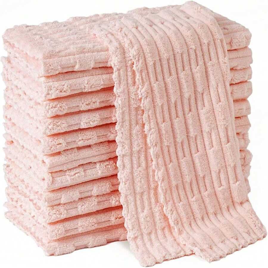 Kitchen Dish Cloths,Super Absorbent Coral Velvet Dish Towels,Quick Drying Kitchen Towels No Lint Dish Rags,Reusable Household Microfiber Cleaning Cloth,12X12 Inches(12 Pack,Pink),7324590 - 粉色 - 查看 1