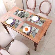 1pc Customizable Photo Placemat - Rectangular Tabletop Mat - With Photo Or Text, Suitable For Home, Restaurant, Cafe, Party - Hand Wash Only, Non-Woven Fabric, Polyester Cover.