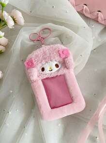 1pc Cute Melody And Pudding Dog Collection Card Holder Keychain - 14cm/5.5" Adorable Photo ID Holder With Display Case, Anime Keychain Accessory, Birthday/Christmas/Back To School Gift