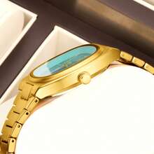 YaLaLuSi YaLaLuSi Brand 1 Piece 2025 New Golden Elegant Double Calendar Women's Quartz Watch Classic Simple Square Solid Color Dial Clear Bar Markers Unique Pattern Embellishment Quartz Movement Accurate Timekeeping Comes With Strap Adjuster And Jewelry Polishing Cloth Versatile For Everyday Wear Suitable For Work