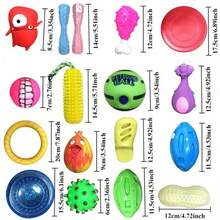 10pcs Indestructible Dog Chew Toys Set, Plush + Rope + TPR + Silicone Materials, Teeth Cleaning Chew Toys For Small Dogs, No Battery Required (Random Assortment) - Multicolor - View 3