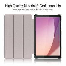 适用于 Tab M8 第四代 8.0 英寸 2023 款 Gen 4 TB-300FU TB-300XU 的智能折叠支架 PU 皮革保护套，平板电脑保护壳，硬塑料后盖 - 灰色 - 查看 4