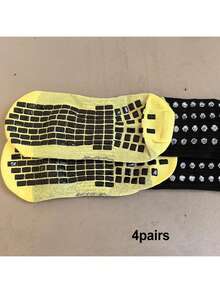 4 Pairs Men's Soccer Socks Anti Slip Non Slip Grip Pads For Football Basketball Sports Grip Socks - Multicolor - View 11