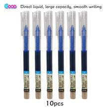 10支装蓝色液体凝胶笔/速干圆珠笔/大容量笔记本/办公签名笔，适用于学校、办公室、考试、文具、返校用品、教师用品、高中用品 - 藍色 - 查看 13