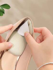 1 Pair/2 Pairs Heel Grips Liner Cushions Inserts For Loose Shoes, Heel Pads Snugs For Shoe Too Big Men Women, Filler Improved Shoe Fit And Comfort, Prevent Heel Slip And Blister  Plain    Basics  Cute    Plain / Plain Toe - Beige - View 5