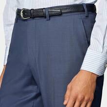 Men's Cozy Expandable Waist Dress Pants| Stretch Weave Work-To-Weekend Pants - Lce Blue - View 3