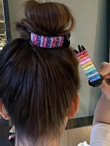 1pc Large Pearl Hair Clip, Fully Rhinestone Bow Claw Clip, Girls Rainbow Candy Bun Claw Clip, Donut Hair Bun Maker,Gifts,Travel,Gifts For Women,Hair Stuff,Stocking Stuffers,Stocking Stuffers,Stocking Fillers,Stocking Stuffers For Women,Stocking Fillers Women,Christmas Gifts,Gifts,Christmas Stocking Fillers,Gifts For Women,Gift,Christmas Gift,Stocking Stuffers For Adults,Stocking Fillers For Adult,Hair Stuff,Women's Accessories,Stocking Stuffer,Coming-Of-Age Hair Accessory,Christmas Hair Accessories,Gift Ideas For Women,Beauty Stocking Fillers,Christmas Gifts For Women