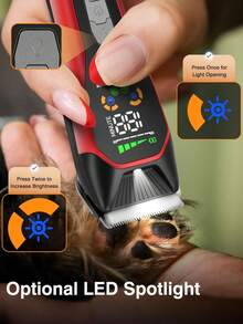 Conjunto de Tosa para Cachorro, Máquina de Tosa Elétrica Recarregável para Animais de Grande Porte, Máquina de Tosa de 2 Velocidades com Visor Digital, Conjunto de Tosa Profissional Sem Fio para Pelos Grossos com Motor Silencioso e Potente, Aparador de Pelos de Animais de Baixo Ruído, Tesoura para Cavalos, Ovelhas, Gatos e Cachorros, Barbeador para Remoção de Pelos de Animais de Estimação