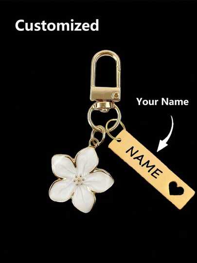 1pc Customized Metal Sakura Flower Keychain, Lightweight And Graceful Sakura Design With Tag Accessory, Suitable For Bag, Car Keys, Couple & Holiday Gifts, Multi-Functional, Durable, Ornamental, Reusable, Exquisite, Stylish, High-Quality, Colorful, Modern, Custom, Personalized, Unique, Ideal Gifts For Him, Ideal Gifts For Her, Boyfriend, Friends, Tea Room, Home, Office, For Anniversaries, For Valentine's Day, For Mother's Day, For Birthdays, For Father's Day, For Weddings, For Housewarming, Home & Living, Christmas Home Atmosphere, Souvenirs