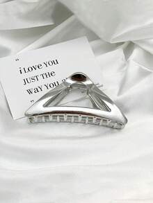 1pc Luxury Metallic Hair Clip - Oversized Gold & Silver Metal Claw Clip For Thick Hair, Women's Elegant Back-Of-Head Hair Accessory Fall Winter Hair Accessories For Women Bows For Vacation Outfits Woman Fashion Hair Clutch