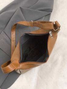 Modische braune weiche PU-Leder Damen Umhängetasche, retroversatile Umhängetasche mit großer Kapazität, geeignet für Schule, Büro, täglichen Arbeitsweg, elegante Handtasche und Reißverschluss-Geldbörse, leichte Lässig Umhängetasche, geeignet als Urlaubsgeschenk