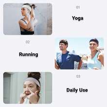 4 Pieces Of Women's Elastic Wide Headbands - Solid Color Headscarf Style, Elastic Yoga And Exercise Straps - Black, Gray, White, Pink - Comfortable And Supportive Of An Active Lifestyle, Yoga Headbands | Casual Headwear | Elastic Fabric - 彩色 - 查看 9