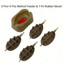Juego de moldes de alimentador de carpa de alta calidad - 4 tamaños (15/20/25/35g y 30/40/50/60g) - Método en línea sencillo - ¡Aumenta tu tasa de captura! - Adecuado para pescadores de carpa - Perfecto para entusiastas de la pesca - Un regalo ideal para entusiastas de la pesca