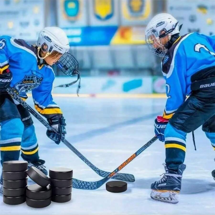 1pc Rubber Curved Hockey Puck, Curved Hockey Ball - Stackable Foam Core With Rubber Surface, For Indoor/Outdoor/Tabletop Use - Suitable For Street, Roller, Floor Hockey Training - Durable For Youth, Adult, Home, School, League, Recreation Play, Smooth Textured Grip, Suitable For Indoor Practice And Classic Training, Black, Practice Equipment, Stylish Ball Design, Durable Structure