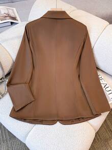 ​Women's Casual Office Solid Color Notch Lapel Blazer Long Sleeve Button Pocket Jacket Fall Winter​