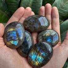 Pietra di Labradorite di qualità premium AA+, cristallo di quarzo lucidato, gemma curativa per massaggi, accessorio per la decorazione della casa, ideale per la realizzazione di gioielli fai-da-te per gli appassionati di cristalli, regalo ideale per occasioni speciali - Colorato - Visualizzare 3