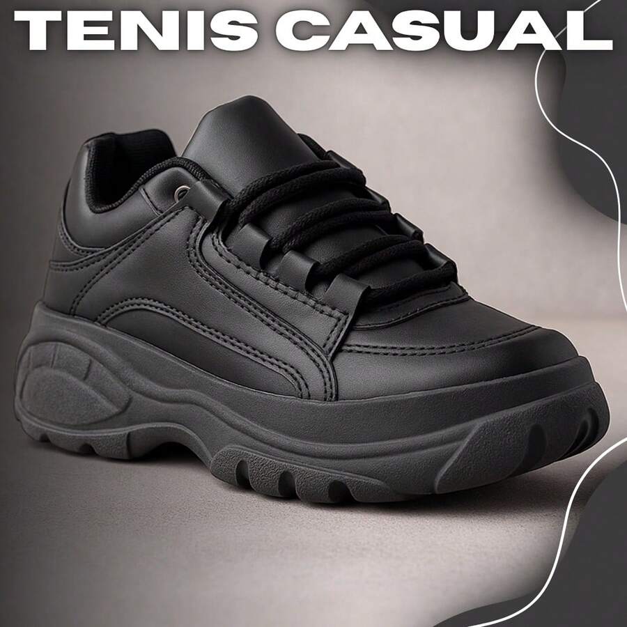 Buffalo Platform Sneakers Women's Casual Fashion Outdoor Clothing Casual Outdoor - màu đen - Xem 1