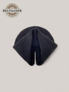 Beautiful Plain Knit Hat With 3D Weave And Faux Pearl Details In A Geometric Pattern. Versatile And Perfect For Any Style. Thick And Warm, This Lovely Winter Hat Is Perfect For Outdoor Activities. Handmade, This Stylish Hat Is Perfect For Keeping Warm In Winter And Fall/Winter.