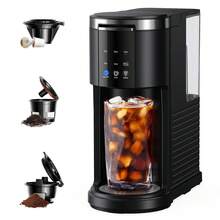 SHARDOR 3 In 1 Single Serve Coffee Maker For Ground Coffee & Teas, 6 To 14oz Brew Sizes, With 40oz Removable Water Reservoir, Self-Cleaning Function. - Black - View 2
