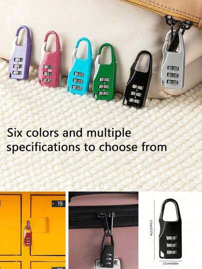 Companheiro de viagem - Mini cadeado de combinação de plástico, cadeado de combinação para mala, cadeado digital de viagem de plástico, cadeado de combinação para academia para malas, pastas, mochilas, armários - combinação reutilizável, sem necessidade de energia, cadeado de combinação para mala e bolsa, cadeado digital de viagem de plástico com combinação para academia, cadeado de combinação para mochila, pequeno presente
