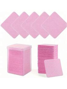 2000/1000/200pcs Nail Cleaning Wipes - Professional Lint-Free Nail Polish Remover Pads, UV Gel Cleansing Tissues, Unscented Manicure Prep And Finishing Cleaning Tool (Heart Shape) Nails Nails Supplies Nail Stuff - Pink - View 5