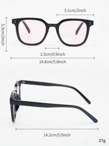 1 件/2 件/3 件/8 件女士时尚方形框架黑色铆钉太阳镜，百搭女士大框太阳镜，适合圣诞节、旅行、户外、骑行、舞台表演、派对