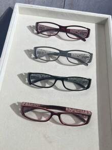 1pc/2pcs/3pcs Women's Fashion Non-Prescription Glasses Retro Versatile Y2K Stylish Minimalist Flattering Glasses, Suitable For Daily Commute, Internet, Office, Computer, Reading, Gaming - Red - View 9